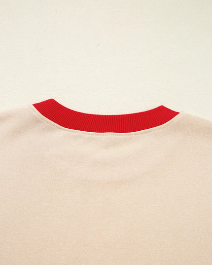 GAME DAY Letter Graphic Round Neck Sweatshirt