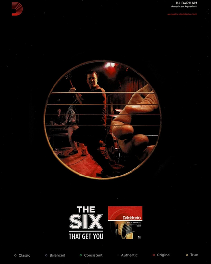 BJ BARHAM of AMERICAN AQUARIUM - D'Addario Strings - 2016 Print Advertisement