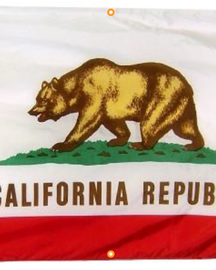 California Flag With Grommets Along with Edges for Wall Hanging