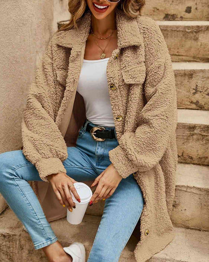 Women Collared Button Down Coat