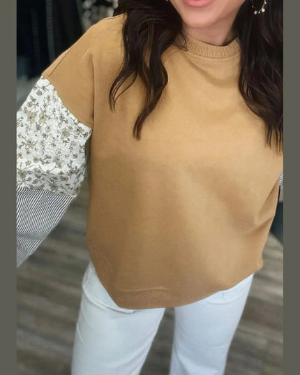 Color Block Long Sleeve Sweatshirt