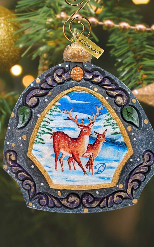 Moose Family Sculpted Hand-Painted Christmas Ornament by G. DeBrekht - Fifiels Moose Orn - 6102839