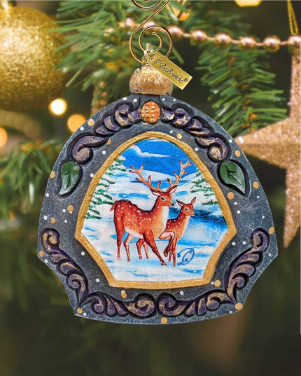 Moose Family Sculpted Hand-Painted Christmas Ornament by G. DeBrekht - Fifiels Moose Orn - 6102839