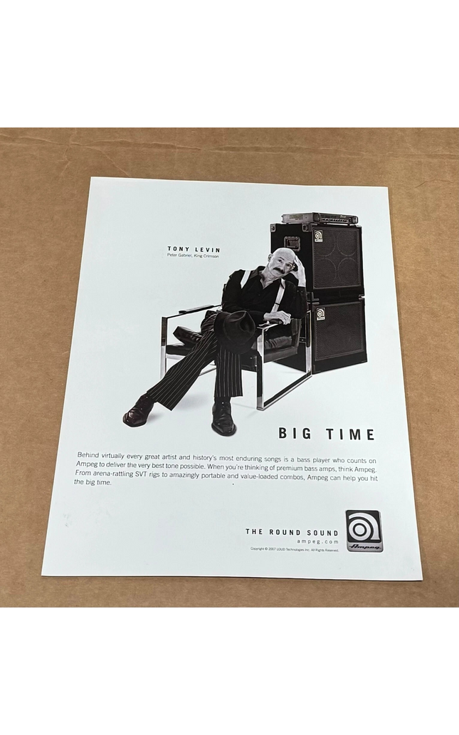 AMPEG AMPS - TONY LEVIN of PETER GABRIEL / KING CRIMSON - 2007 Print Ad