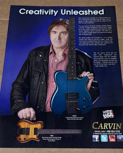 ALLAN HOLDSWORTH - CARVIN GUITARS - 2012 Print Ad