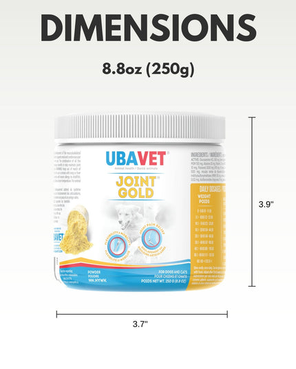 UBAVET Joint Gold Joint Care Powder for Dogs & Cats – 8.8 oz (250g)