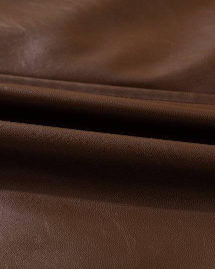 Leather Drawstring Hem Pocketed Jacket