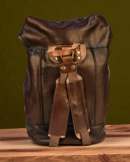 Bovine Leather Single Strap Backpack - Brown