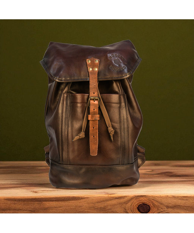 Bovine Leather Single Strap Backpack - Brown