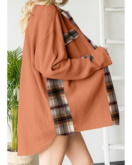 Plaid Button Down Collared Jacket