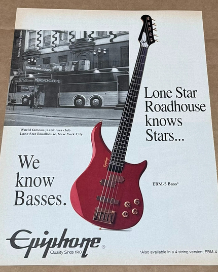 EPIPHONE GUITARS - EBM-5 BASS - 1993 Print Advertisement