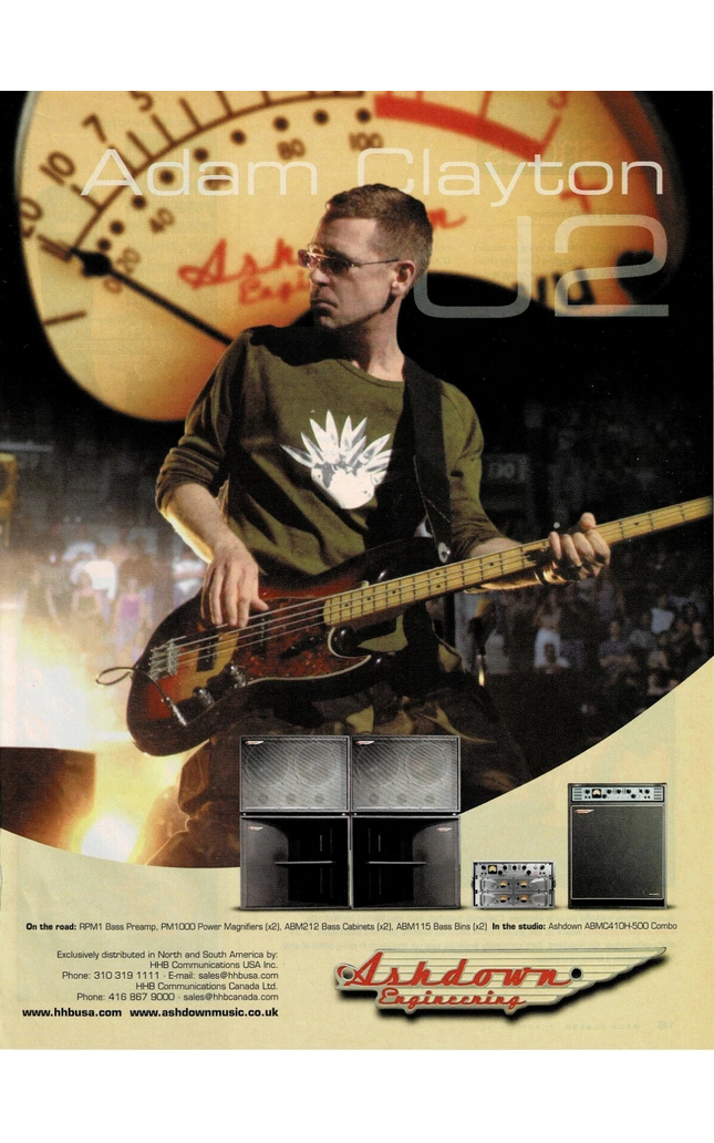 Ashdown Engineering - Adam Clayton of U2 - 2002 Print Advertisement