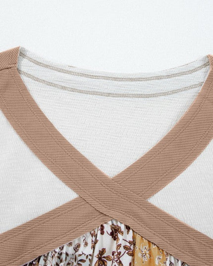 Floral Patchwork Long Sleeve Blouse