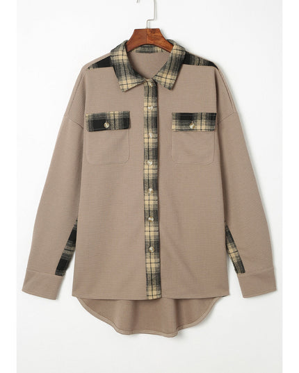 Plaid Button Down Collared Jacket