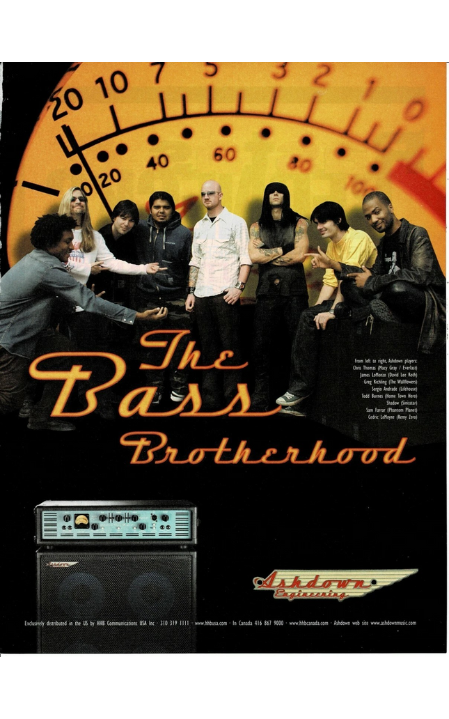 Ashdown Engineering - LoMenzo / Andrade / Shadow / Richling - 2002 Print Ad