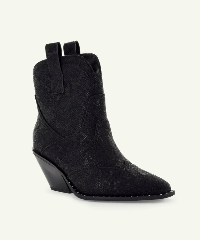 ISABEL: WESTERN BOOTIE - BLACK SNAKE