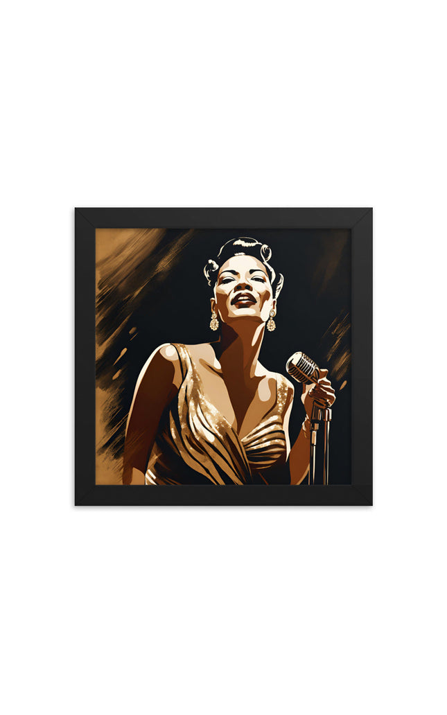Billie Holiday Portrait on Matte Paper Framed Poster