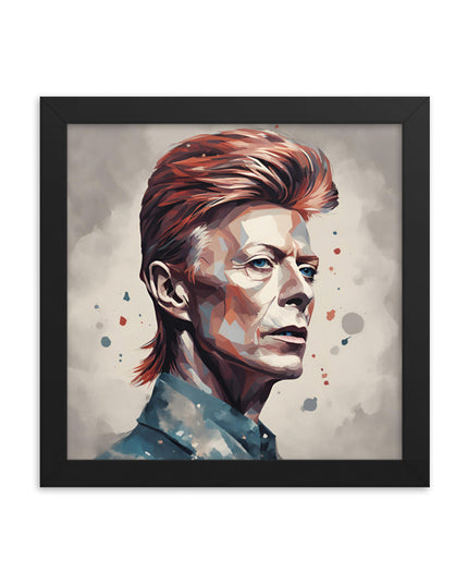 David Bowie Portrait on Matte Paper Framed Poster