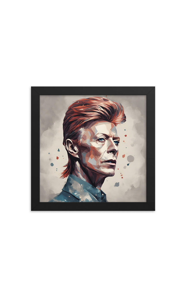 David Bowie Portrait on Matte Paper Framed Poster