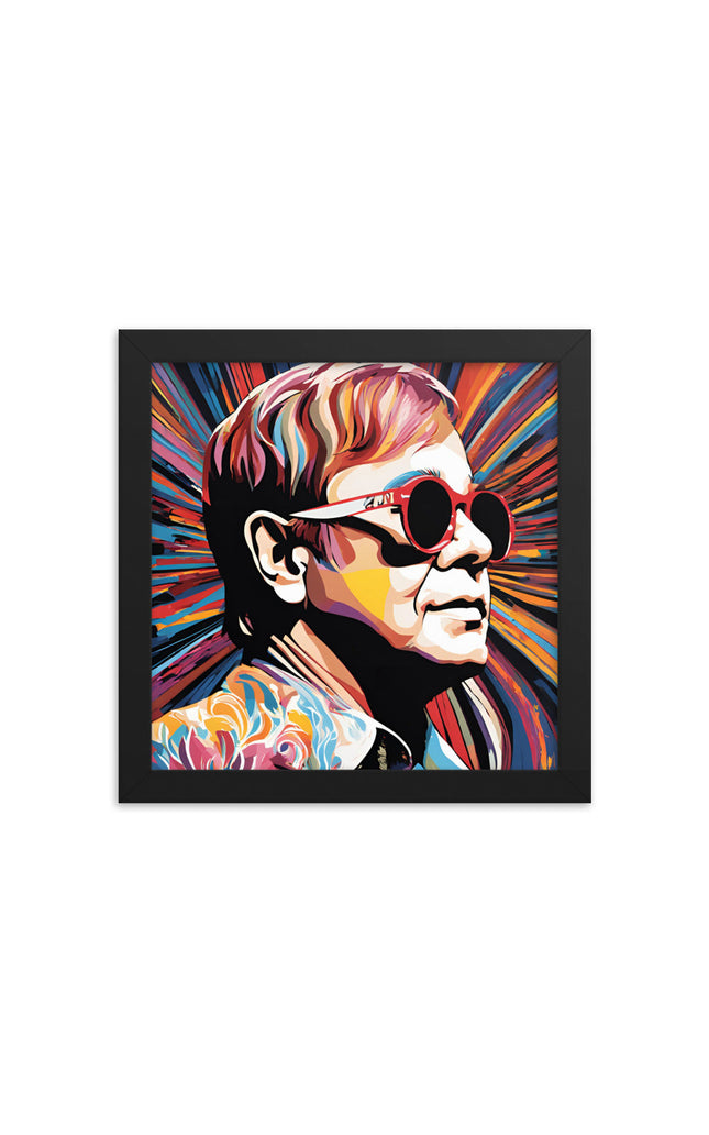 Elton John Portrait on Matte Paper Framed Poster