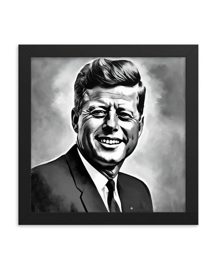 John F. Kennedy Portrait on Matte Paper Framed Poster