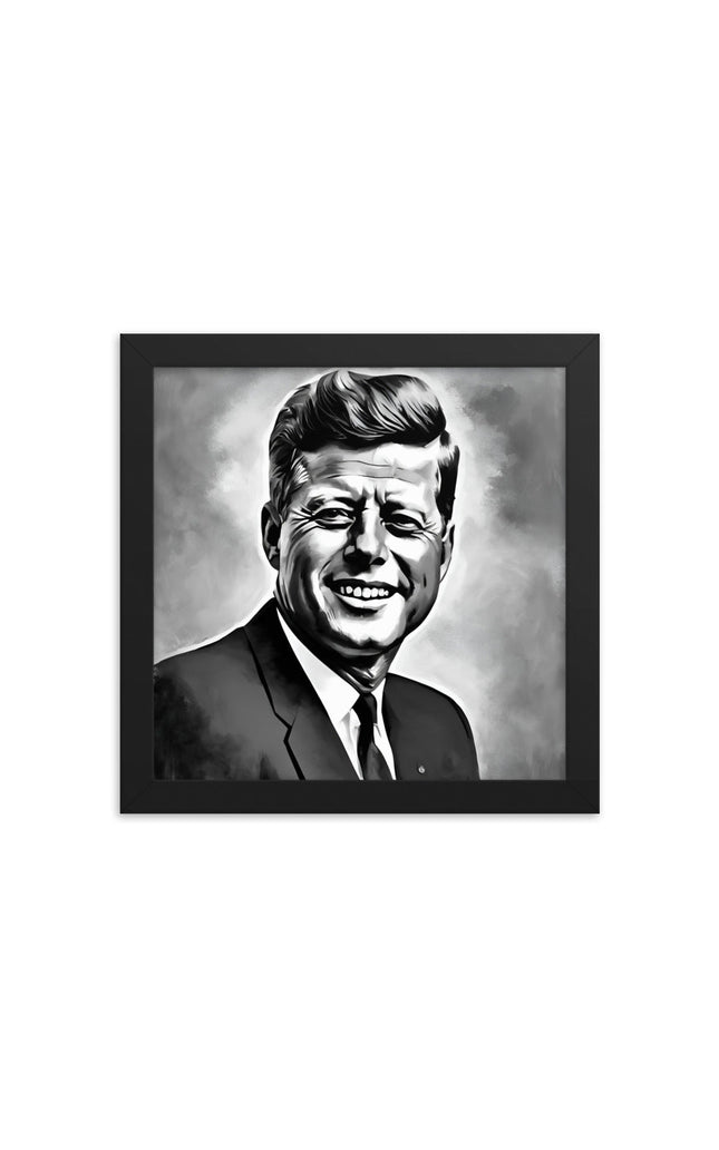 John F. Kennedy Portrait on Matte Paper Framed Poster