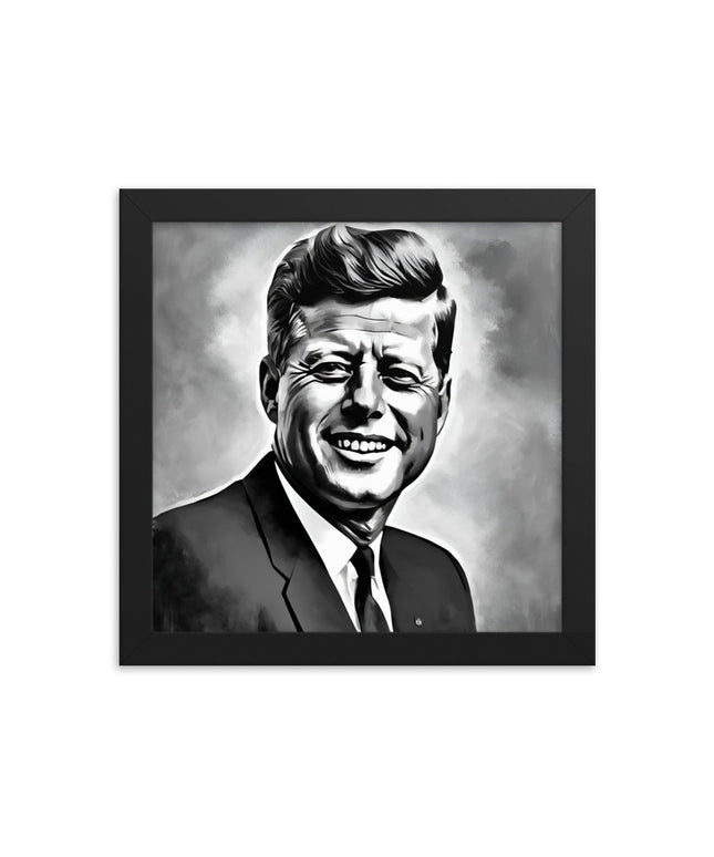 John F. Kennedy Portrait on Matte Paper Framed Poster