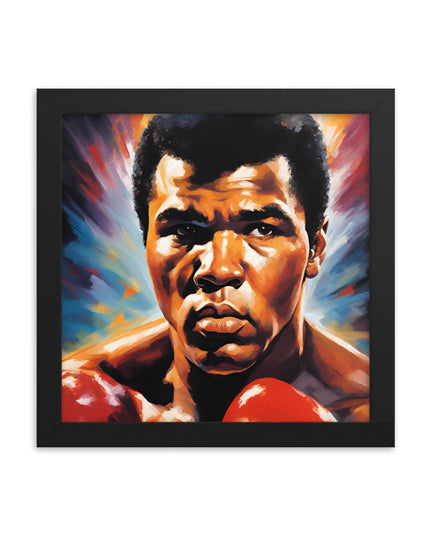 Muhammad Ali Portrait on Matte Paper Framed Poster