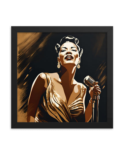 Billie Holiday Portrait on Matte Paper Framed Poster