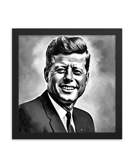 John F. Kennedy Portrait on Matte Paper Framed Poster