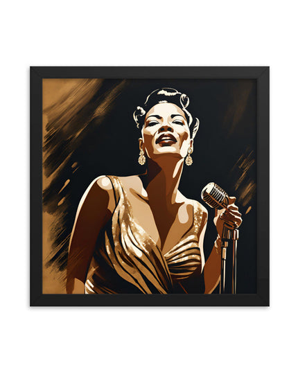 Billie Holiday Portrait on Matte Paper Framed Poster