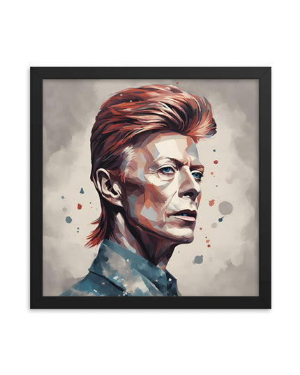 David Bowie Portrait on Matte Paper Framed Poster