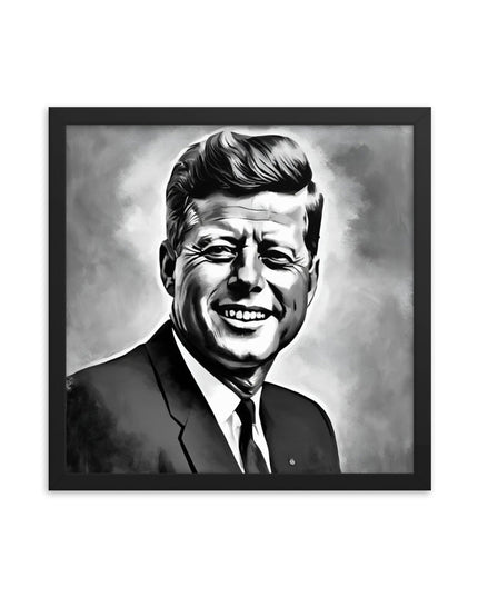 John F. Kennedy Portrait on Matte Paper Framed Poster