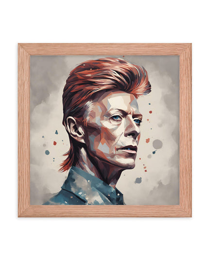 David Bowie Portrait on Matte Paper Framed Poster