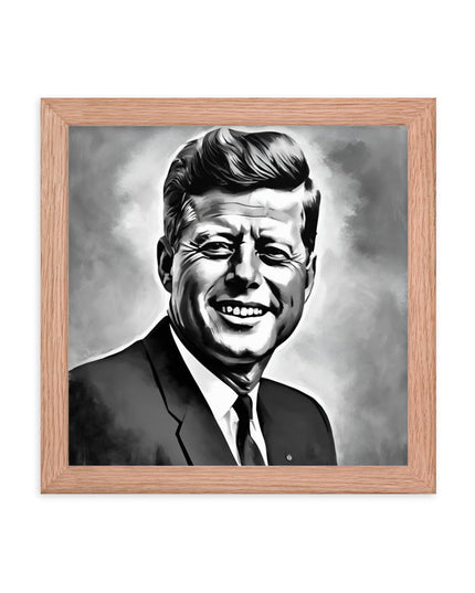 John F. Kennedy Portrait on Matte Paper Framed Poster