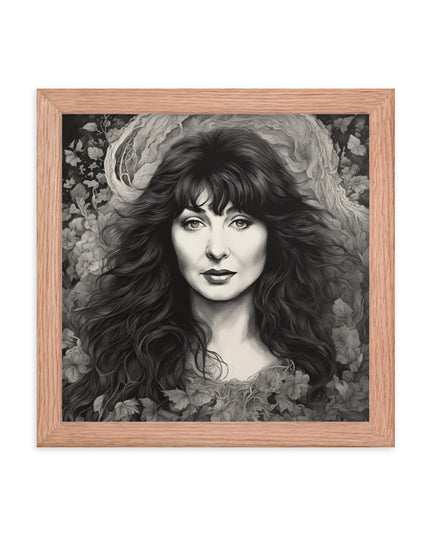 Kate Bush Portrait on Matte Paper Framed Poster