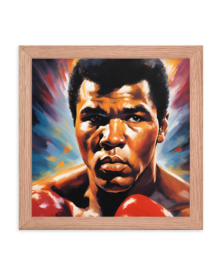 Muhammad Ali Portrait on Matte Paper Framed Poster