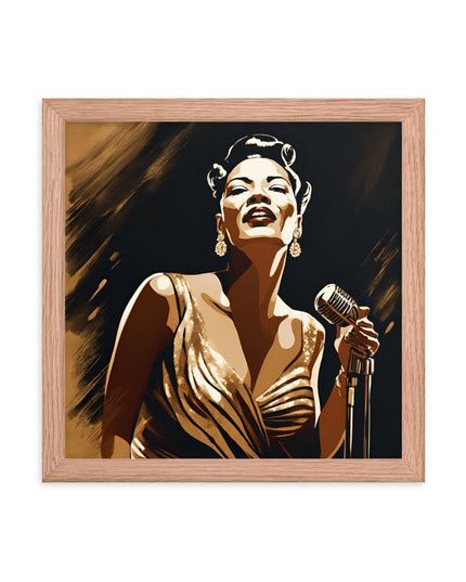 Billie Holiday Portrait on Matte Paper Framed Poster