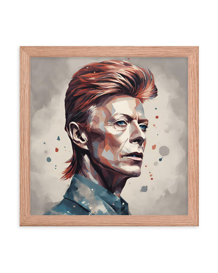 David Bowie Portrait on Matte Paper Framed Poster
