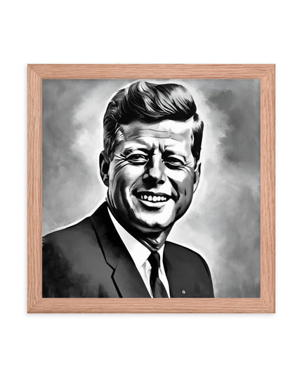 John F. Kennedy Portrait on Matte Paper Framed Poster
