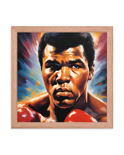 Muhammad Ali Portrait on Matte Paper Framed Poster
