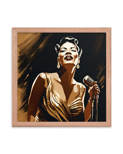 Billie Holiday Portrait on Matte Paper Framed Poster