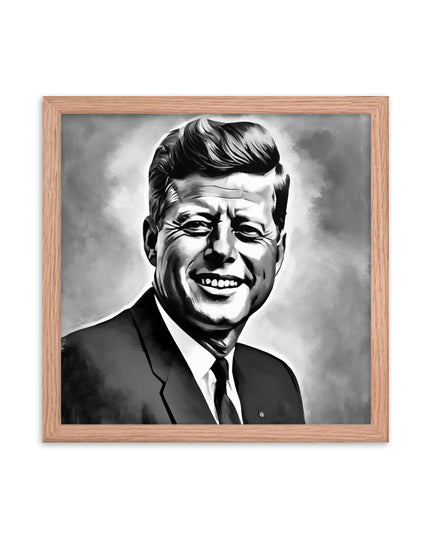 John F. Kennedy Portrait on Matte Paper Framed Poster