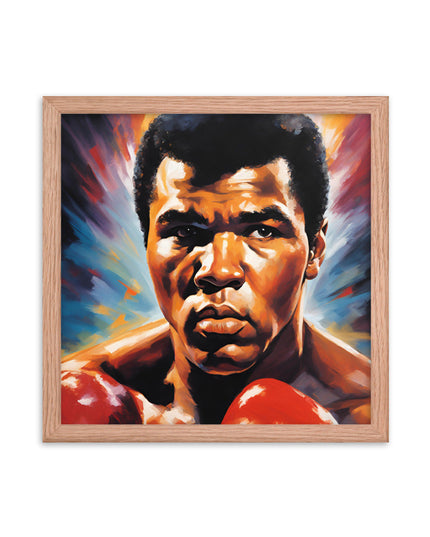 Muhammad Ali Portrait on Matte Paper Framed Poster