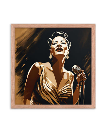Billie Holiday Portrait on Matte Paper Framed Poster