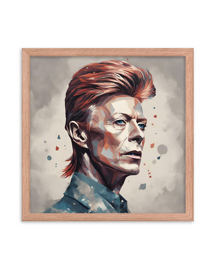 David Bowie Portrait on Matte Paper Framed Poster