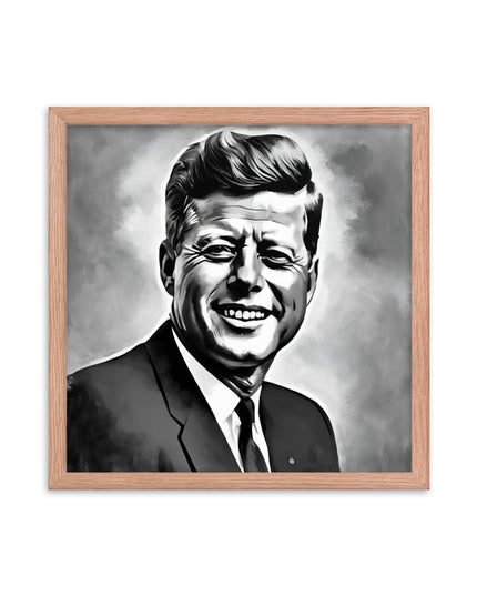 John F. Kennedy Portrait on Matte Paper Framed Poster