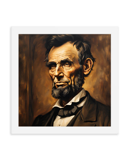 Abraham Lincoln Portrait on Matte Paper Framed Poster
