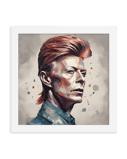 David Bowie Portrait on Matte Paper Framed Poster