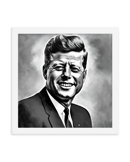 John F. Kennedy Portrait on Matte Paper Framed Poster